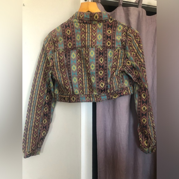 Forever 21 Cropped Pattern Jean Jacket - Picture 2 of 5